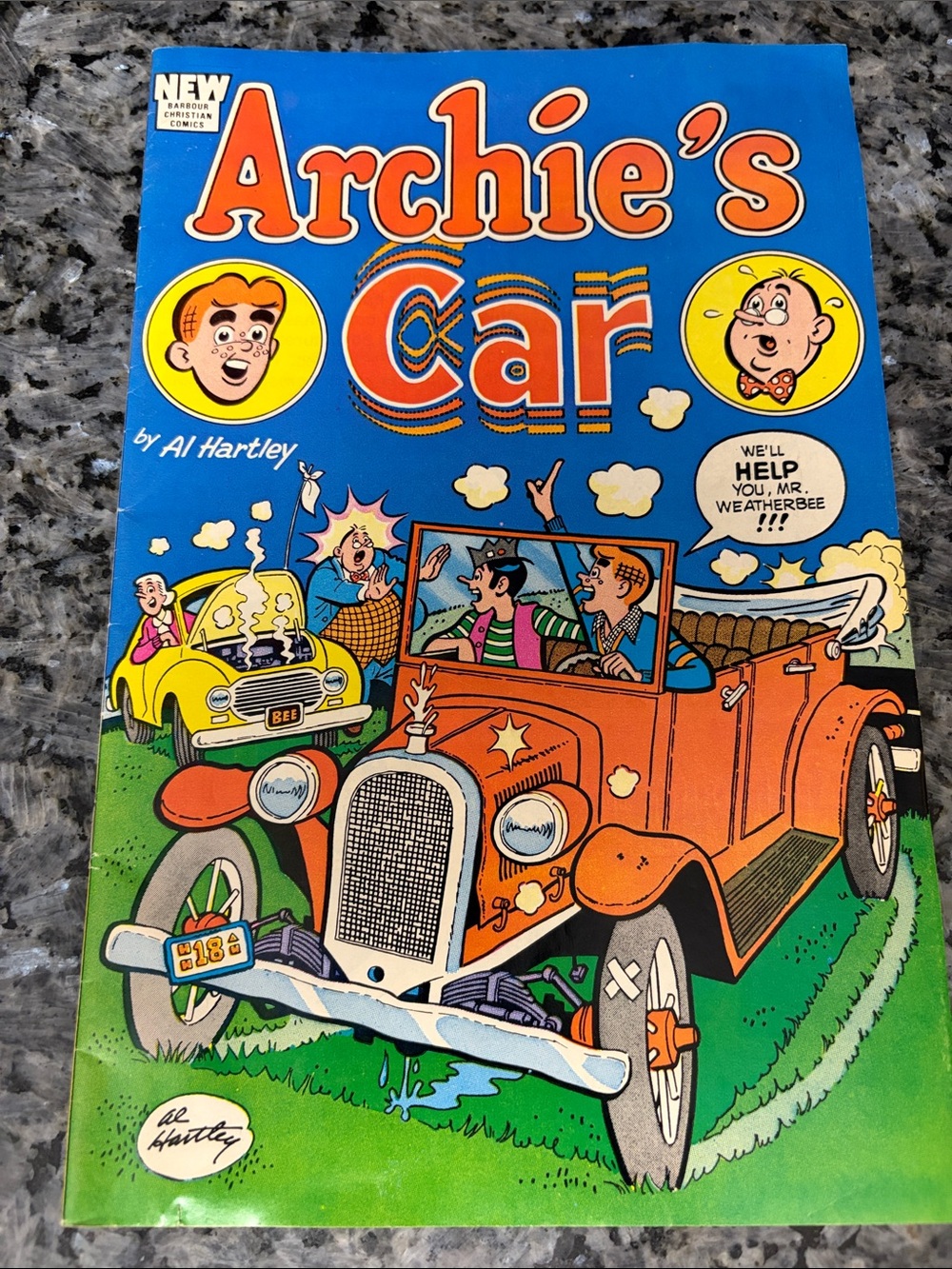 Vintage 1986 Archie's Car Al Hartley Barbour Christian Comics Retro Collectible
